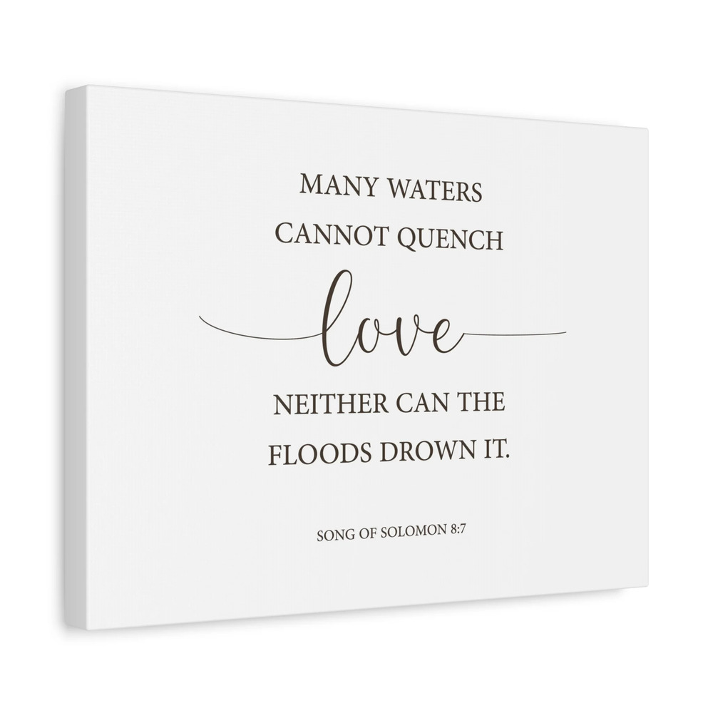 Scripture Canvas Love Song Of Solomon 8:7 Christian Wall Art Bible Verse Print